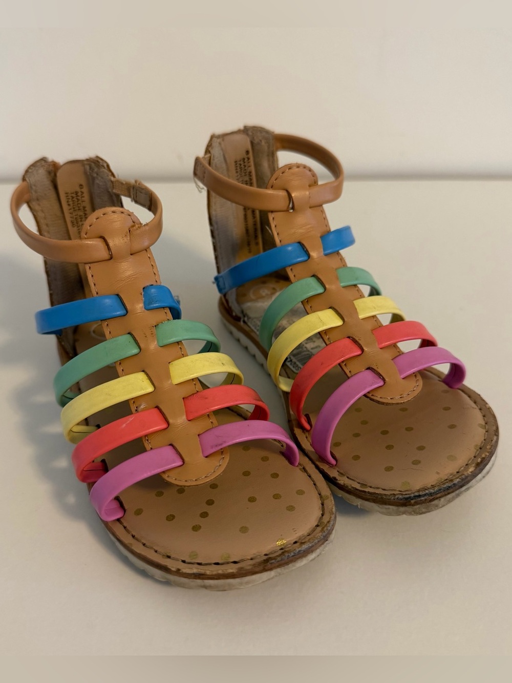 Cat & Jack Rainbow Gladiator Sandals Toddler Size 8 - Picture 2 of 6